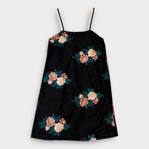 Zara Black Floral Mesh Dress - Small